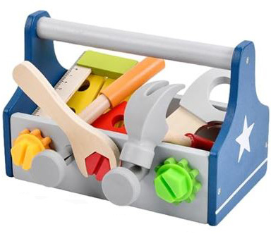 jogo madeira para criança Builder | Kit ferramentas infantil com caixa ferramentas | ferramentas mecânica e brinquedos martelar para crianças 3 anos 