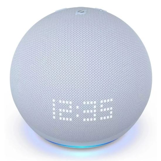 Echo Dot 5ª geração com Relógio | Smart speaker com Alexa | Display de LED ainda melhor 