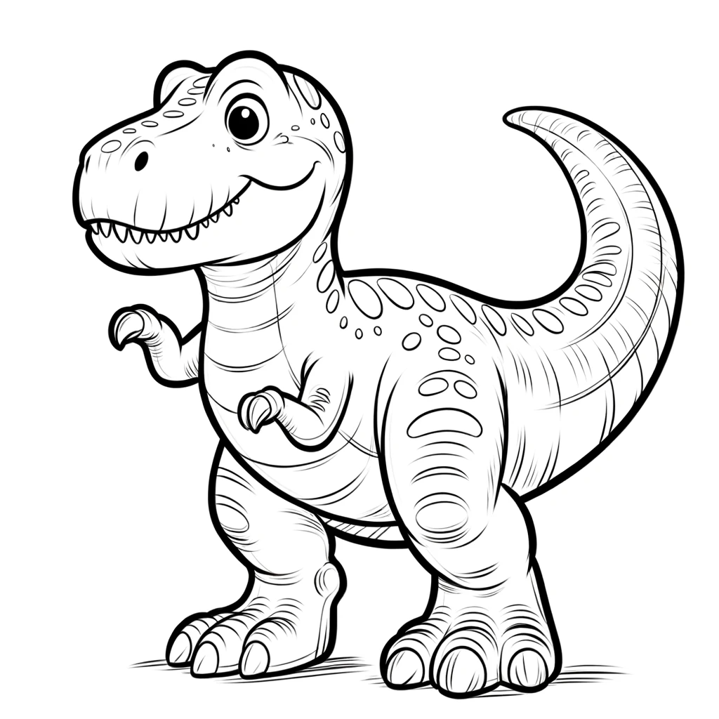 TREX Desenho de Dinossauro para Colorir