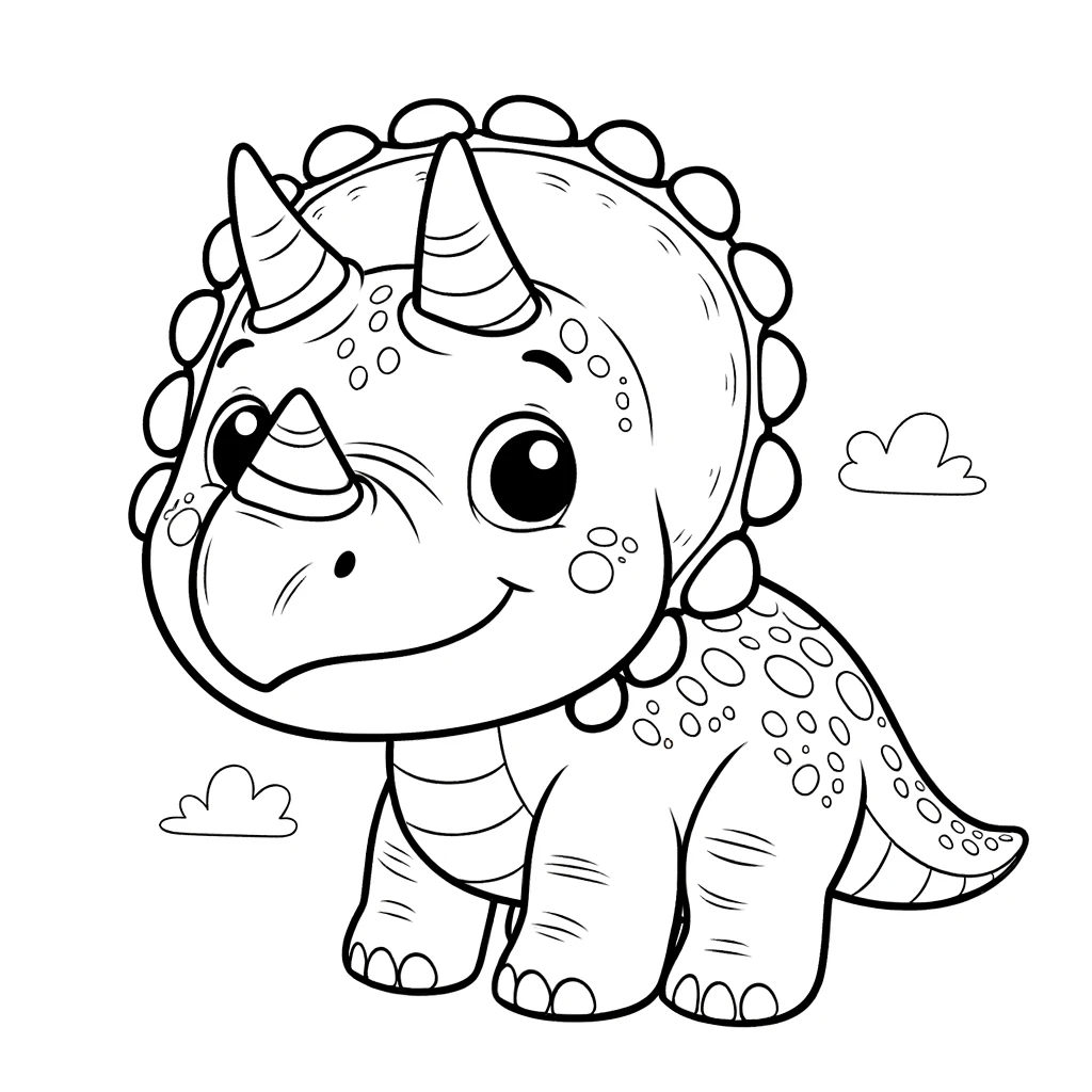 Triceratops para imprimir e colorir 