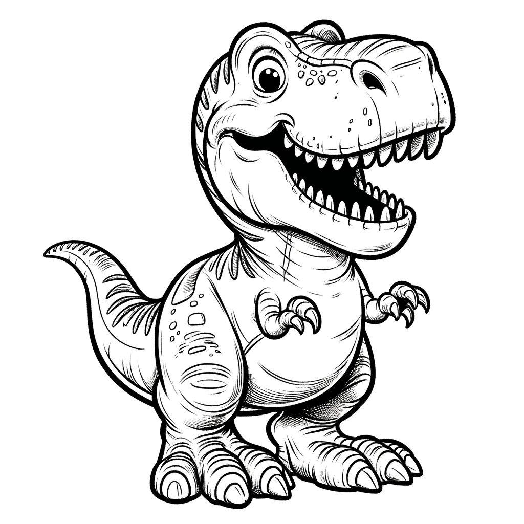Tiranossauro Rex em Desenho para Colorir - Dinossauros para Colorir