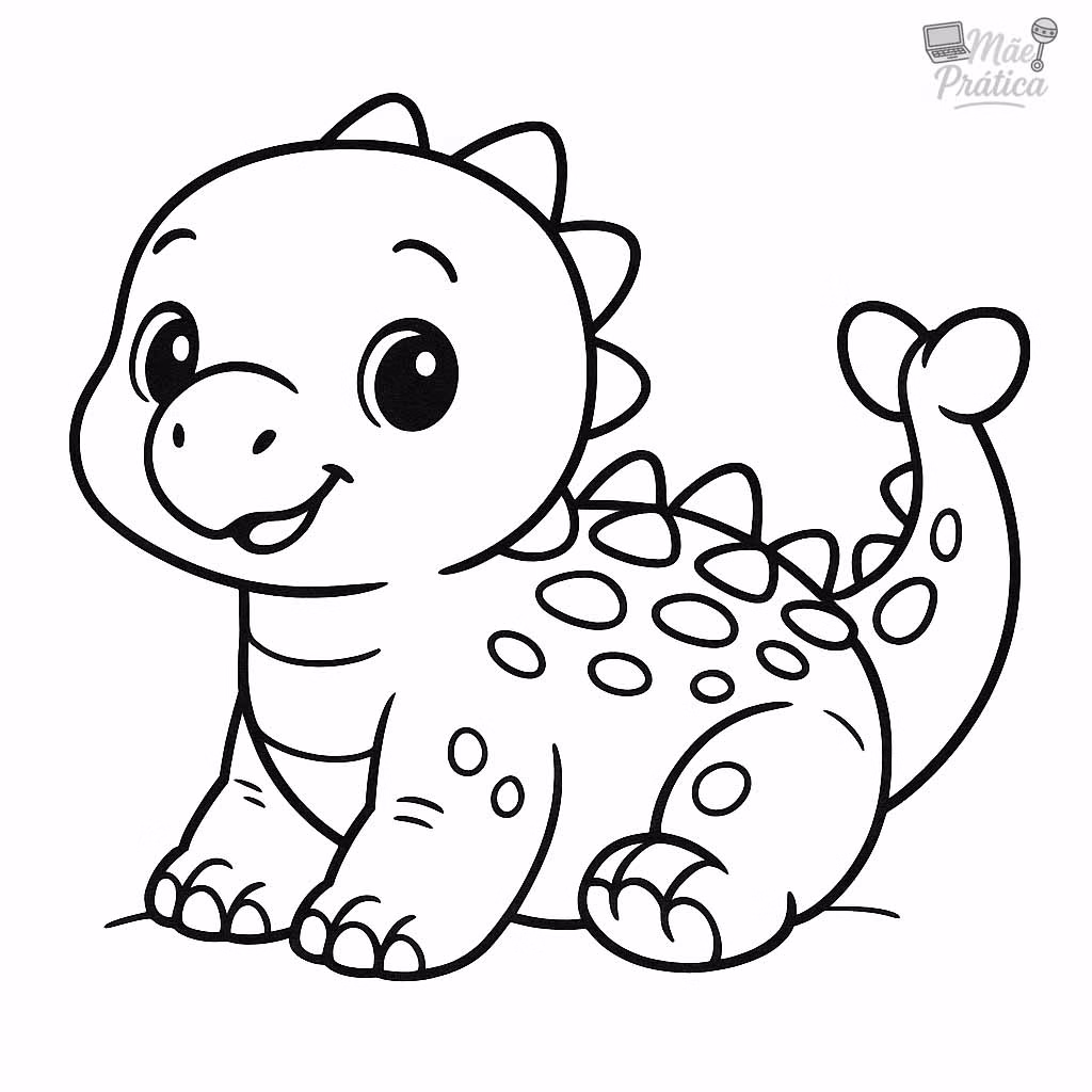 desenho de dinossauro anquilossauro bebe para imprimir e colorir