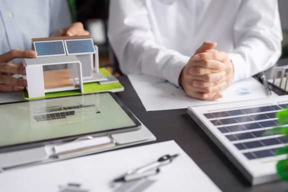 Pessoas trabalhando com sustentabilidade, ou seja, energia sustentável.
