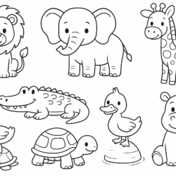 desenhos de animais do zoológico para imprimir e colorir