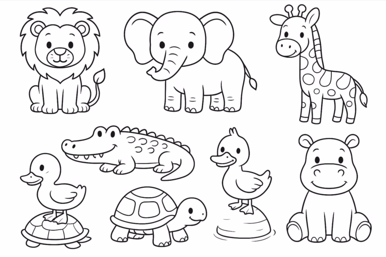 desenhos de animais do zoológico para imprimir e colorir