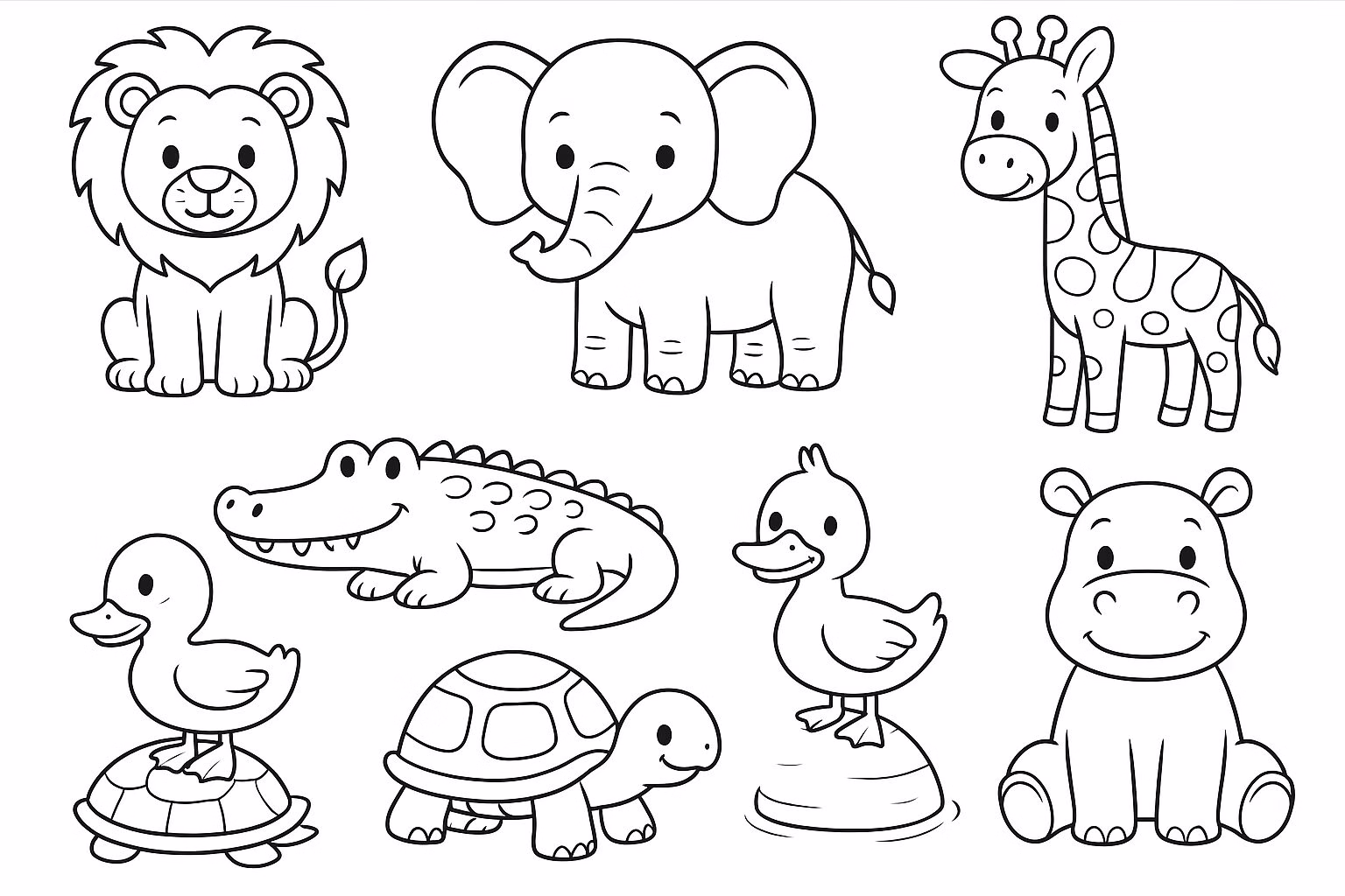 desenhos de animais do zoológico para imprimir e colorir